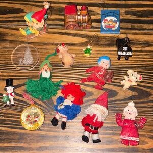 Vintage 15pc Lot Christmas Ornaments OLD